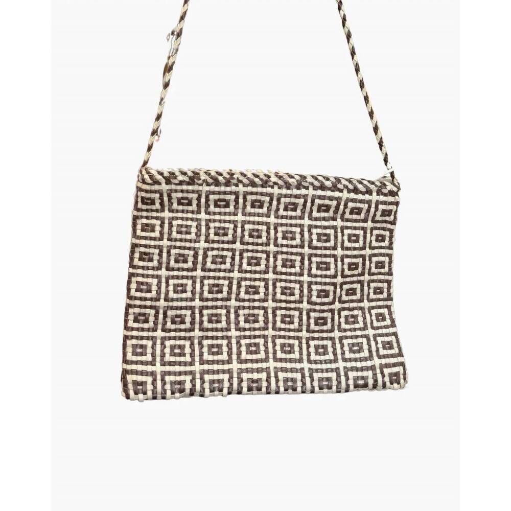 NEW DRAGON DIFFUSION women's pochette parimula crossbody bag in pearl/dark brown